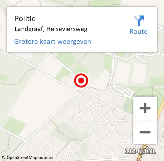 Locatie op kaart van de 112 melding: Politie Landgraaf, Helseviersweg op 9 februari 2024 06:59