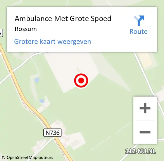 Locatie op kaart van de 112 melding: Ambulance Met Grote Spoed Naar Rossum op 9 februari 2024 08:34