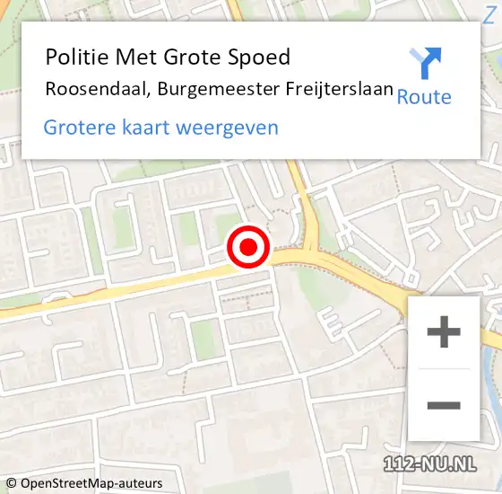 Locatie op kaart van de 112 melding: Politie Met Grote Spoed Naar Roosendaal, Burgemeester Freijterslaan op 9 februari 2024 08:51