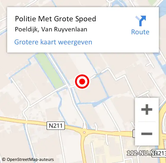 Locatie op kaart van de 112 melding: Politie Met Grote Spoed Naar Poeldijk, Van Ruyvenlaan op 9 februari 2024 11:59