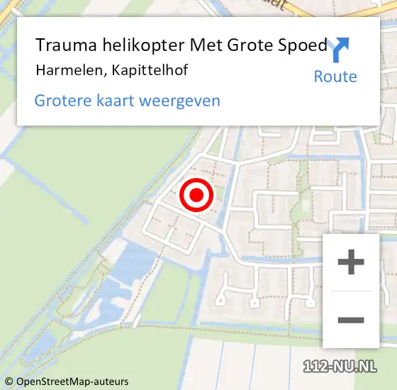 Locatie op kaart van de 112 melding: Trauma helikopter Met Grote Spoed Naar Harmelen, Kapittelhof op 9 februari 2024 12:41
