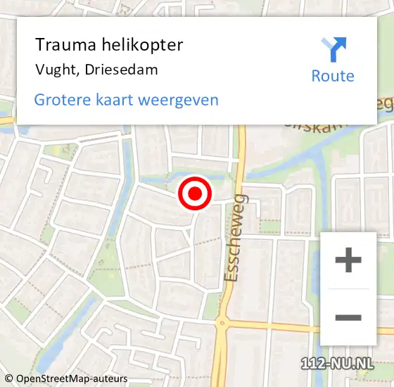 Locatie op kaart van de 112 melding: Trauma helikopter Vught, Driesedam op 9 februari 2024 16:07