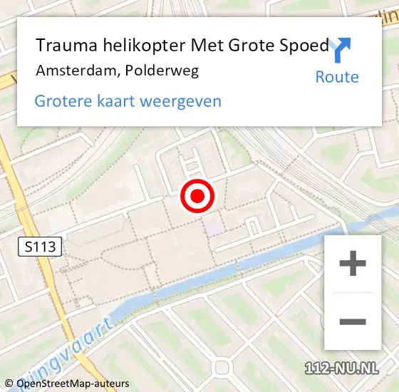 Locatie op kaart van de 112 melding: Trauma helikopter Met Grote Spoed Naar Amsterdam, Polderweg op 9 februari 2024 16:09