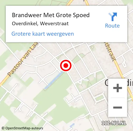 Locatie op kaart van de 112 melding: Brandweer Met Grote Spoed Naar Overdinkel, Weverstraat op 9 februari 2024 18:07