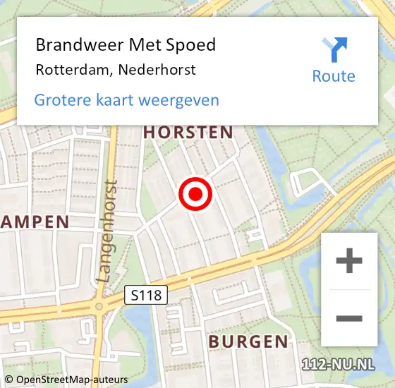 Locatie op kaart van de 112 melding: Brandweer Met Spoed Naar Rotterdam, Nederhorst op 9 februari 2024 18:07