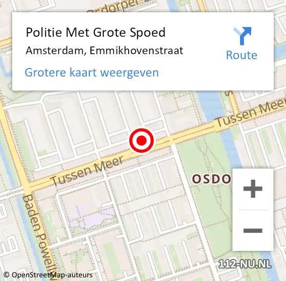 Locatie op kaart van de 112 melding: Politie Met Grote Spoed Naar Amsterdam, Emmikhovenstraat op 9 februari 2024 18:10