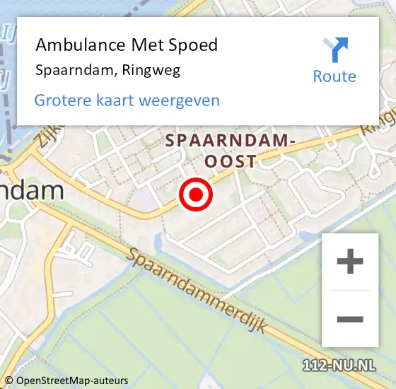 Locatie op kaart van de 112 melding: Ambulance Met Spoed Naar Spaarndam, Ringweg op 9 februari 2024 18:18