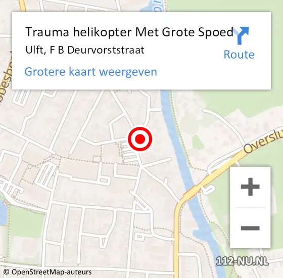 Locatie op kaart van de 112 melding: Trauma helikopter Met Grote Spoed Naar Ulft, F B Deurvorststraat op 9 februari 2024 18:41