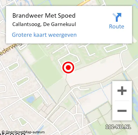 Locatie op kaart van de 112 melding: Brandweer Met Spoed Naar Callantsoog, De Garnekuul op 9 februari 2024 18:58