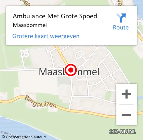 Locatie op kaart van de 112 melding: Ambulance Met Grote Spoed Naar Maasbommel op 9 februari 2024 21:11