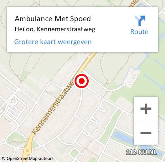 Locatie op kaart van de 112 melding: Ambulance Met Spoed Naar Heiloo, Kennemerstraatweg op 9 februari 2024 23:00