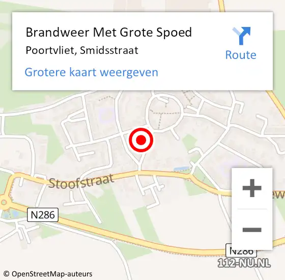 Locatie op kaart van de 112 melding: Brandweer Met Grote Spoed Naar Poortvliet, Smidsstraat op 10 februari 2024 00:25