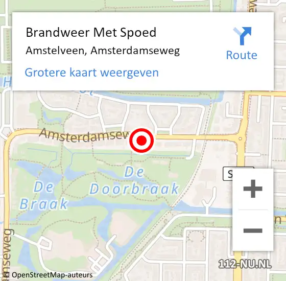 Locatie op kaart van de 112 melding: Brandweer Met Spoed Naar Amstelveen, Amsterdamseweg op 10 februari 2024 00:50