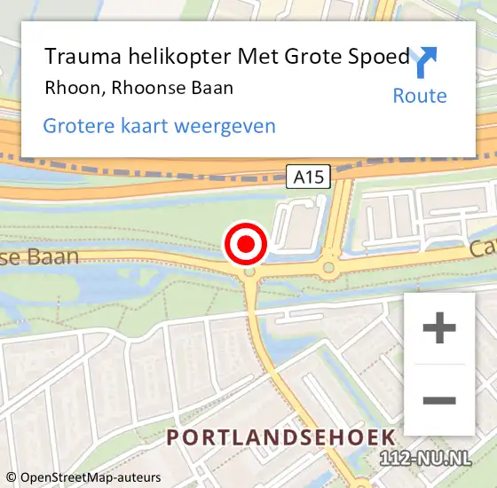 Locatie op kaart van de 112 melding: Trauma helikopter Met Grote Spoed Naar Rhoon, Rhoonse Baan op 10 februari 2024 06:59