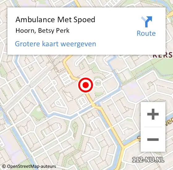 Locatie op kaart van de 112 melding: Ambulance Met Spoed Naar Hoorn, Betsy Perk op 10 februari 2024 08:27