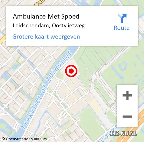 Locatie op kaart van de 112 melding: Ambulance Met Spoed Naar Leidschendam, Oostvlietweg op 10 februari 2024 09:51