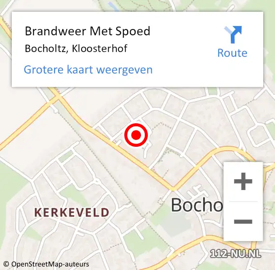 Locatie op kaart van de 112 melding: Brandweer Met Spoed Naar Bocholtz, Kloosterhof op 10 februari 2024 11:42