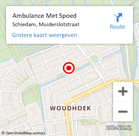 Locatie op kaart van de 112 melding: Ambulance Met Spoed Naar Schiedam, Muiderslotstraat op 10 februari 2024 12:38