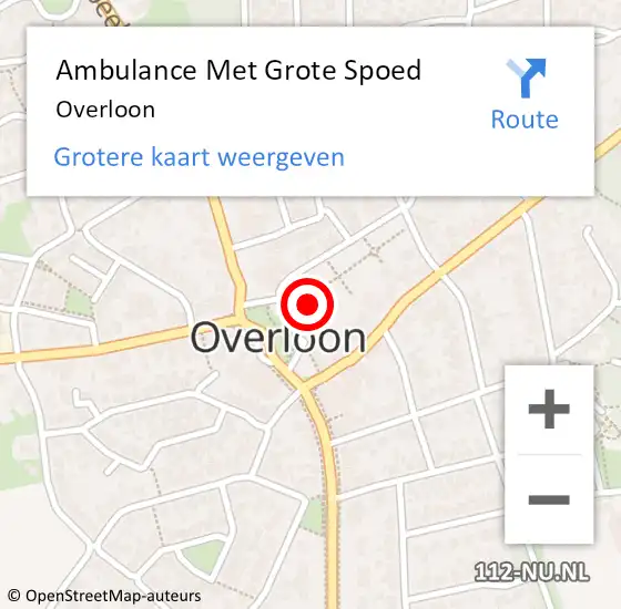 Locatie op kaart van de 112 melding: Ambulance Met Grote Spoed Naar Overloon op 10 februari 2024 12:45