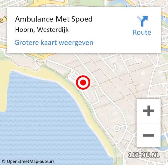 Locatie op kaart van de 112 melding: Ambulance Met Spoed Naar Hoorn, Westerdijk op 10 februari 2024 14:02