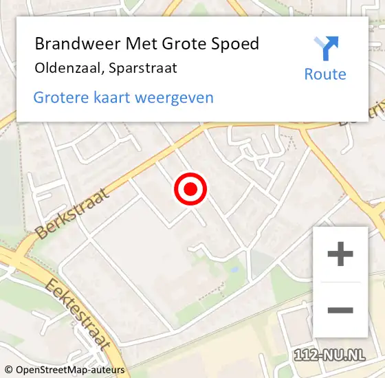 Locatie op kaart van de 112 melding: Brandweer Met Grote Spoed Naar Oldenzaal, Sparstraat op 10 februari 2024 14:05