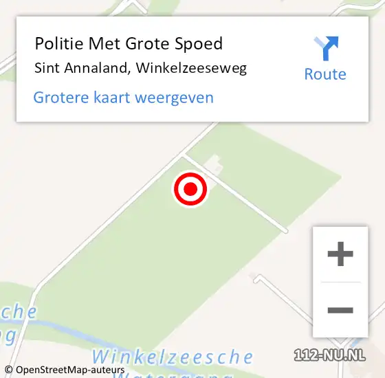 Locatie op kaart van de 112 melding: Politie Met Grote Spoed Naar Sint Annaland, Winkelzeeseweg op 10 februari 2024 14:58