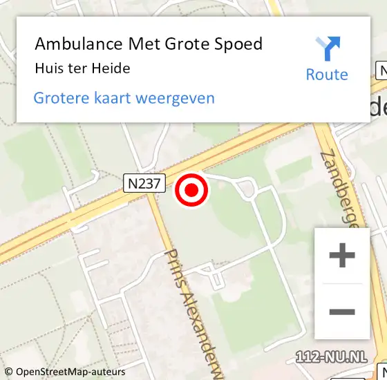 Locatie op kaart van de 112 melding: Ambulance Met Grote Spoed Naar Huis ter Heide op 10 februari 2024 15:48