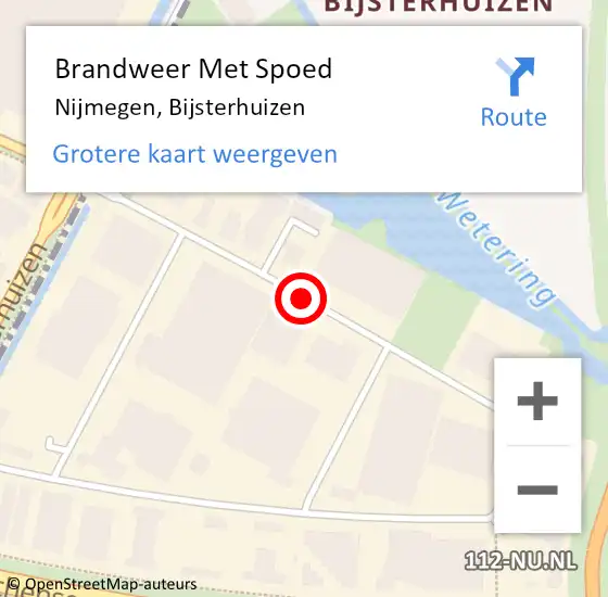 Locatie op kaart van de 112 melding: Brandweer Met Spoed Naar Nijmegen, Bijsterhuizen op 10 februari 2024 18:02