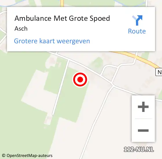 Locatie op kaart van de 112 melding: Ambulance Met Grote Spoed Naar Asch op 10 februari 2024 18:21