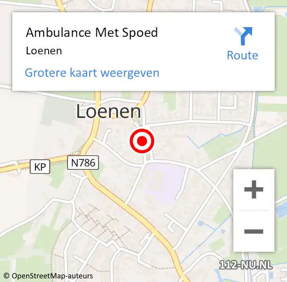 Locatie op kaart van de 112 melding: Ambulance Met Spoed Naar Loenen op 10 februari 2024 19:38
