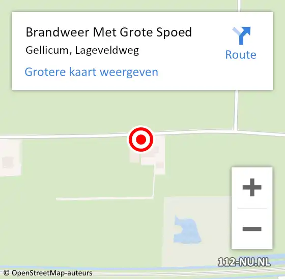 Locatie op kaart van de 112 melding: Brandweer Met Grote Spoed Naar Gellicum, Lageveldweg op 10 februari 2024 20:04
