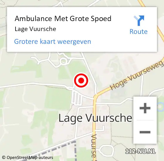 Locatie op kaart van de 112 melding: Ambulance Met Grote Spoed Naar Lage Vuursche op 10 februari 2024 20:26