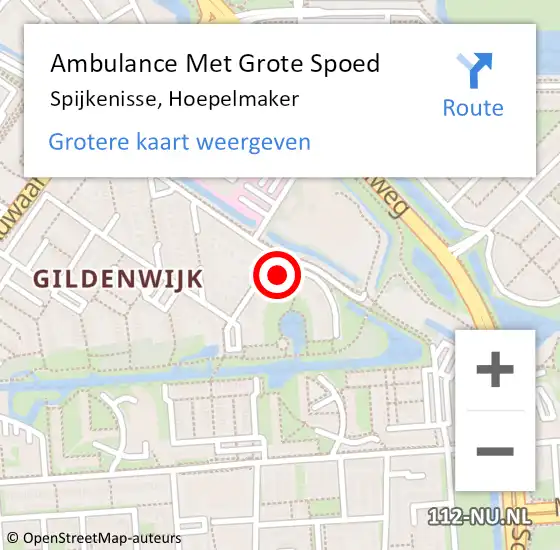 Locatie op kaart van de 112 melding: Ambulance Met Grote Spoed Naar Spijkenisse, Hoepelmaker op 10 februari 2024 20:52