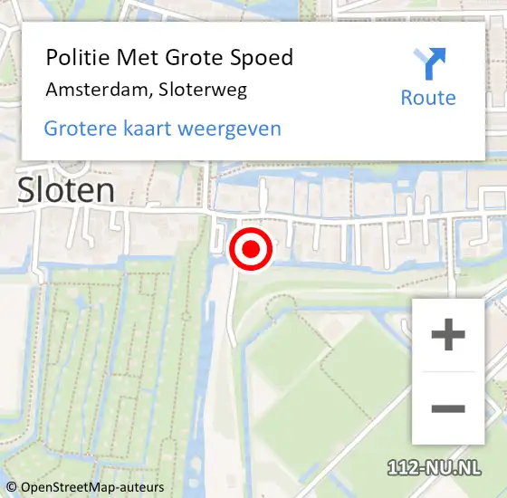 Locatie op kaart van de 112 melding: Politie Met Grote Spoed Naar Amsterdam, Sloterweg op 10 februari 2024 21:43