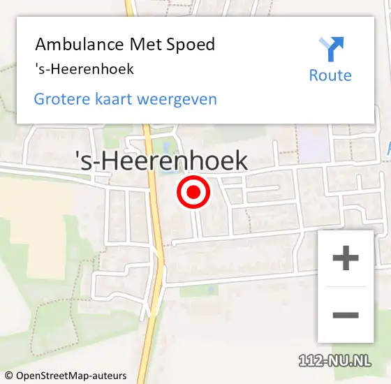Locatie op kaart van de 112 melding: Ambulance Met Spoed Naar 's-Heerenhoek op 10 februari 2024 22:17