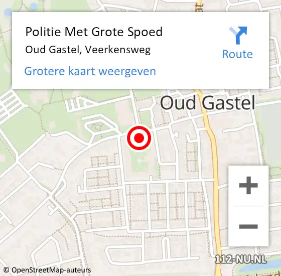Locatie op kaart van de 112 melding: Politie Met Grote Spoed Naar Oud Gastel, Veerkensweg op 10 februari 2024 22:36