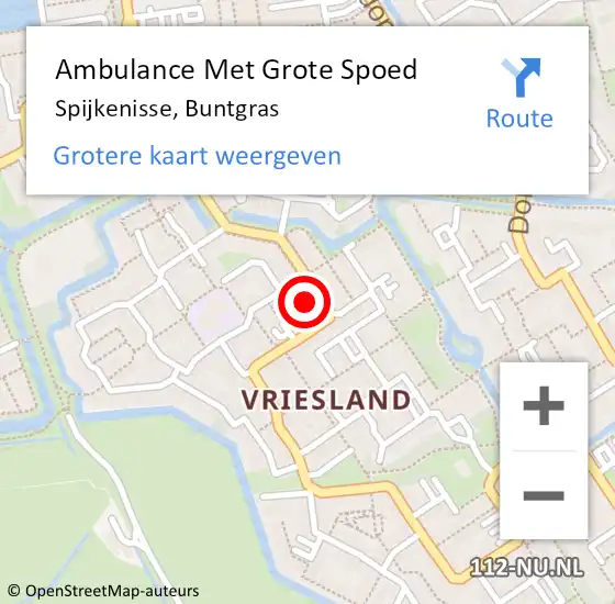 Locatie op kaart van de 112 melding: Ambulance Met Grote Spoed Naar Spijkenisse, Buntgras op 11 februari 2024 00:41