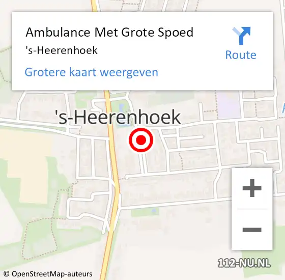 Locatie op kaart van de 112 melding: Ambulance Met Grote Spoed Naar 's-Heerenhoek op 11 februari 2024 03:27