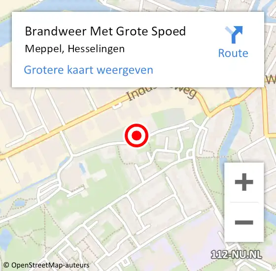 Locatie op kaart van de 112 melding: Brandweer Met Grote Spoed Naar Meppel, Hesselingen op 25 september 2014 13:12
