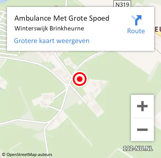 Locatie op kaart van de 112 melding: Ambulance Met Grote Spoed Naar Winterswijk Brinkheurne op 11 februari 2024 06:04