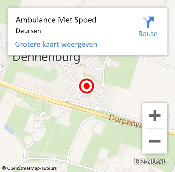 Locatie op kaart van de 112 melding: Ambulance Met Spoed Naar Deursen op 11 februari 2024 07:07