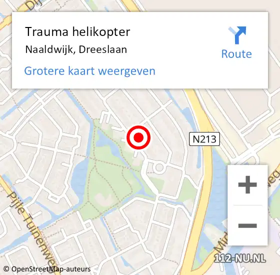 Locatie op kaart van de 112 melding: Trauma helikopter Naaldwijk, Dreeslaan op 11 februari 2024 07:10