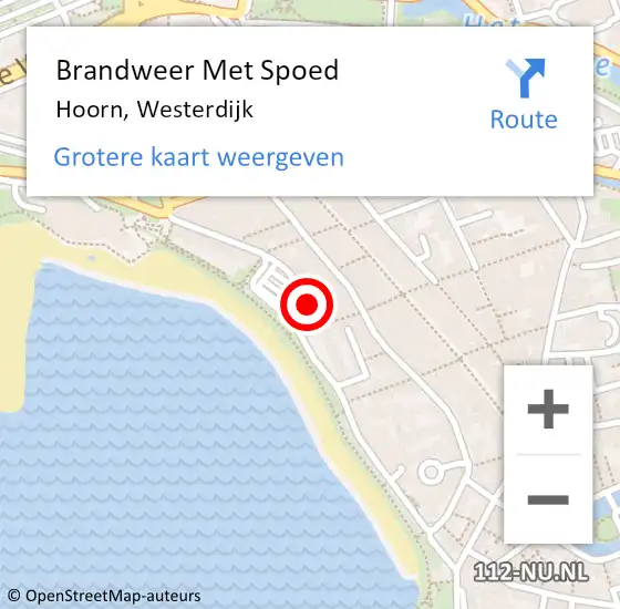 Locatie op kaart van de 112 melding: Brandweer Met Spoed Naar Hoorn, Westerdijk op 11 februari 2024 12:12