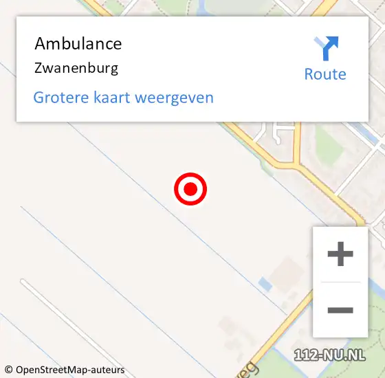 Locatie op kaart van de 112 melding: Ambulance Zwanenburg op 11 februari 2024 13:23