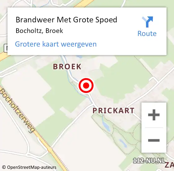 Locatie op kaart van de 112 melding: Brandweer Met Grote Spoed Naar Bocholtz, Broek op 11 februari 2024 15:28