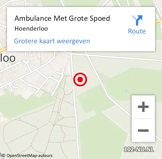 Locatie op kaart van de 112 melding: Ambulance Met Grote Spoed Naar Hoenderloo op 11 februari 2024 16:16