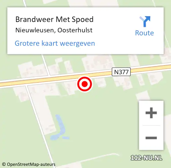 Locatie op kaart van de 112 melding: Brandweer Met Spoed Naar Nieuwleusen, Oosterhulst op 11 februari 2024 16:37
