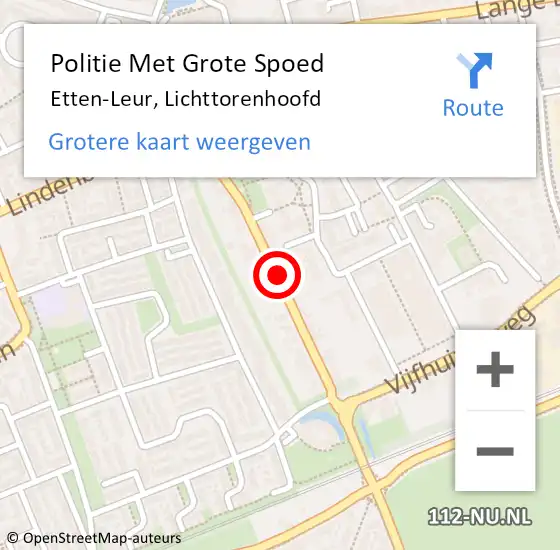Locatie op kaart van de 112 melding: Politie Met Grote Spoed Naar Etten-Leur, Lichttorenhoofd op 11 februari 2024 18:27