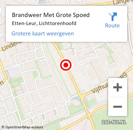 Locatie op kaart van de 112 melding: Brandweer Met Grote Spoed Naar Etten-Leur, Lichttorenhoofd op 11 februari 2024 18:27