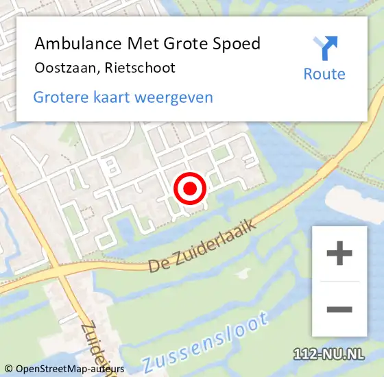 Locatie op kaart van de 112 melding: Ambulance Met Grote Spoed Naar Oostzaan, Rietschoot op 11 februari 2024 22:45